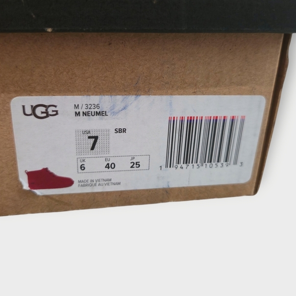 UGG Neumel Women Red Chukka Ankle Boots Size 9 EU 40 Mens 7 New With Defects - Picture 5 of 12